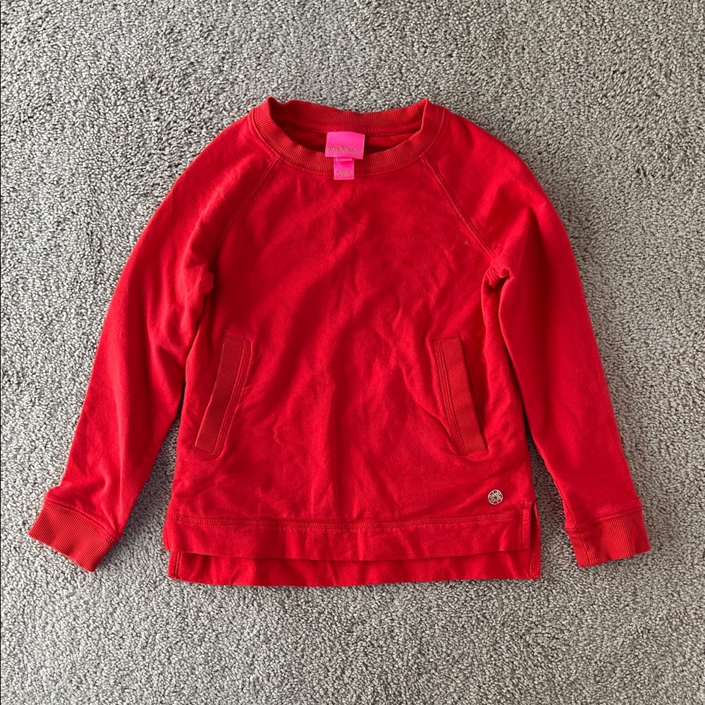 Lilly Pulitzer Girls Long Sleeve Beach Comber Pullover, M 6-7
